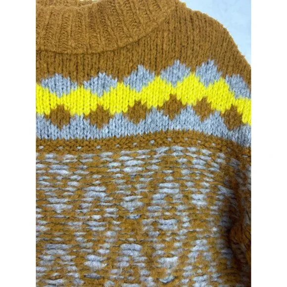 Free People Cropped Sweater Cozy Alpine Mock Neck Alpaca Wool Blend Size S - Picture 7 of 12